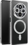 Xiaomi Redmi 14c Uyumlu Joke Simli Magneticsafe Kılıf - Gümüş Belirtilmemiş