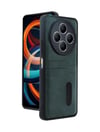 Xiaomi Redmi 14c Uyumlu Kılıf Sara Kartvizitli Deri Kılıf - Koyu Yeşil Belirtilmemiş