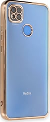 Xiaomi Redmi 9c Uyumlu Kılıf Lensli Silikon - Gold Belirtilmemiş