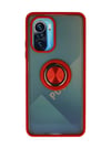Xiaomi Redmi K40 Uyumlu Kılıf Montreal Yüzüklü Silikon Kapak - Kırmızı Belirtilmemiş