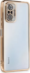 Xiaomi Redmi Note 10 Pro Uyumlu Kılıf Lensli Silikon - Gold Belirtilmemiş