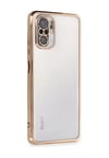 Xiaomi Redmi Note 10 Uyumlu Kılıf Lensli Silikon - Gold Belirtilmemiş