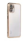 Xiaomi Redmi Note 10 Uyumlu Kılıf Lensli Silikon - Gold Belirtilmemiş
