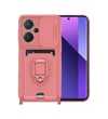 Xiaomi Redmi Note 13 Pro Plus Uyumlu Kılıf Zuma Kartvizitli Yüzüklü Silikon - Pembe Belirtilmemiş