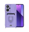 Xiaomi Redmi Note 13 Pro Plus Uyumlu Kılıf Zuma Kartvizitli Yüzüklü Silikon - Lila Belirtilmemiş
