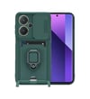 Xiaomi Redmi Note 13 Pro Plus Uyumlu Kılıf Zuma Kartvizitli Yüzüklü Silikon - Yeşil Belirtilmemiş