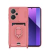 Xiaomi Redmi Note 13 Pro Plus Uyumlu Kılıf Zuma Kartvizitli Yüzüklü Silikon - Pembe Belirtilmemiş