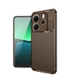 Xiaomi Redmi Note 14 4g Uyumlu Kılıf Auto Focus Karbon Kapak - Kahverengi Belirtilmemiş