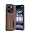 Xiaomi Redmi Note 14 4g Uyumlu Kılıf Sara Kartvizitli Deri Kılıf - Taba Belirtilmemiş