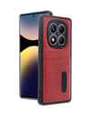Xiaomi Redmi Note 14 Pro 4g Uyumlu Kılıf Sara Kartvizitli Deri Kılıf - Kırmızı Belirtilmemiş