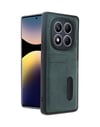 Xiaomi Redmi Note 14 Pro 5g Uyumlu Kılıf Sara Kartvizitli Deri Kılıf - Koyu Yeşil Belirtilmemiş