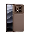 Xiaomi Redmi Note 14 Pro Plus Uyumlu Kılıf Auto Focus Karbon Kapak - Kahverengi Belirtilmemiş