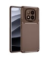 Xiaomi Redmi Note 14 Pro Plus Uyumlu Kılıf Auto Focus Karbon Kapak - Kahverengi Belirtilmemiş
