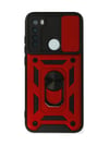Xiaomi Redmi Note 8 Uyumlu Kılıf Pars Lens Yüzüklü Silikon - Kırmızı Belirtilmemiş