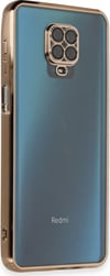 Xiaomi Redmi Note 9 Pro Uyumlu Kılıf Lensli Silikon - Gold Belirtilmemiş