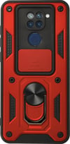 Xiaomi Redmi Note 9 Uyumlu Kılıf Pars Lens Yüzüklü Silikon - Kırmızı Belirtilmemiş