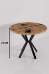 Yuvarlak Masa Atlantik Kahverengi 90 Cm Çok Renkli