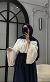 Dik Yaka Bluz | Beyaz