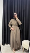 Gold Detaylı Elbise | Vizon