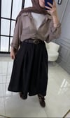 Kemerli Etek Pantolon | Acı Kahve
