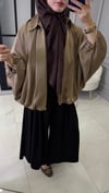 Saten Bomber Ceket | Camel