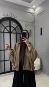 Saten Bomber Ceket | Camel