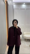 ZRA Şal Detay Ceket | Bordo
