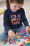Basic Pamuklu Uzun Kollu Good Life Sweatshirt – Beyaz