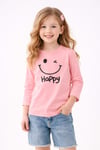 Milo+Sol Happy Basic Uzun Kollu Tişört – Pembe (7-8 Yaş)