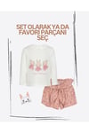 Milo+Sol Kız Bebek Baskılı Tül Detaylı Şort T-Shirt– Yeni Sezon
