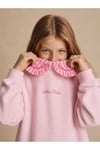 Milo+Sol Kız Çocuk Pembe Fırfırlı Yakalı Nakışlı Sweatshirt – Hello Chérie