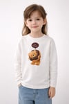 Milo+Sol Pembe Ayıcıklı Basic Kız Çocuk Sweatshirt %100 Pamuk (3–4 Yaş)