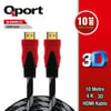 QPORT Q-HDMI10 HDMI KABLO 10MT Ver1.4 ALTIN UÇLU 3D