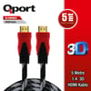 QPORT Q-HDMI5 HDMI KABLO 5MT Ver1.4 ALTIN UÇLU 3D