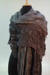 Antrasit Pamuk Ipek El İşi Dantel Şal