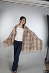 Bej Siyah Viscon - Cotton Şal