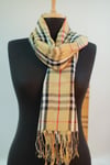 Bej Siyah Viscon - Cotton Şal