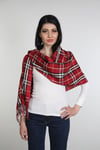 Bordo Siyah Viscon - Cotton Şal