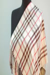 Ekru Kahve Viscon - Cotton Şal
