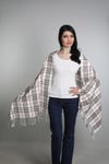 Ekru Kahve Viscon - Cotton Şal
