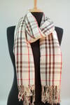 Ekru Kahve Viscon - Cotton Şal