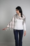 Ekru Kahve Viscon - Cotton Şal