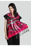 Fuşya %100 Pashmina Şal