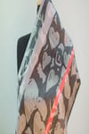 Gri Kahve desenli kaşmir Pashmina Şal