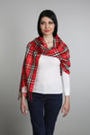 Kırmızı Siyah Viscon - Cotton Şal