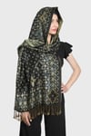 Koyu Kahve Bej Pashmina Şal