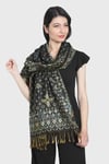 Koyu Kahve Bej Pashmina Şal