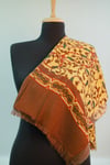 Orange Bordo Keten Eşarp Şal