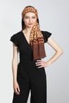 Orange Bordo Keten Eşarp Şal