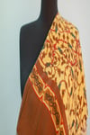 Orange Bordo Keten Eşarp Şal